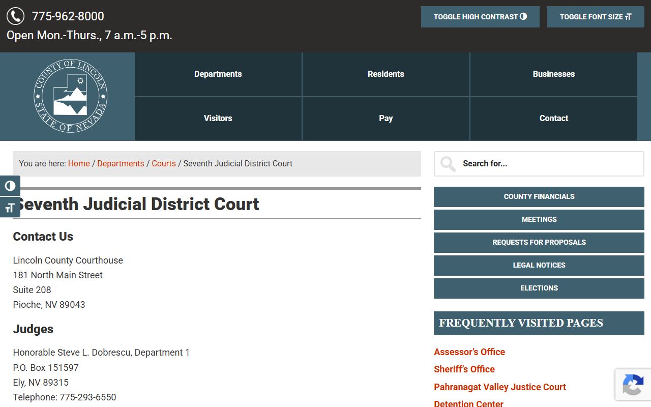 Lincoln County court records after jail arrest district court page
